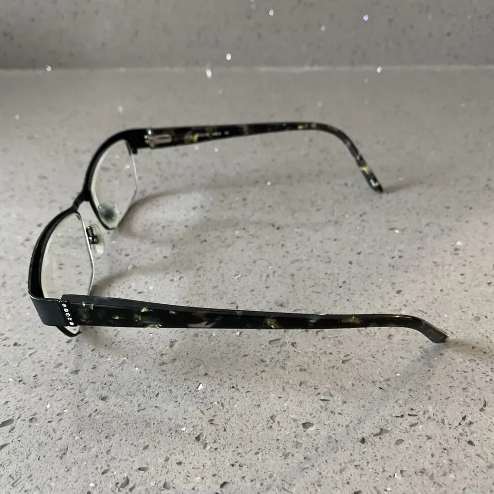 HELIUM PARIS Eyeglasses FRAMES ONLY 4234 MBLK 53 [] 15 135 Flex Hinges Italy